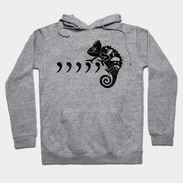 BLACK COMMA CHAMELEON Hoodie by Vikinoko Micro Photography